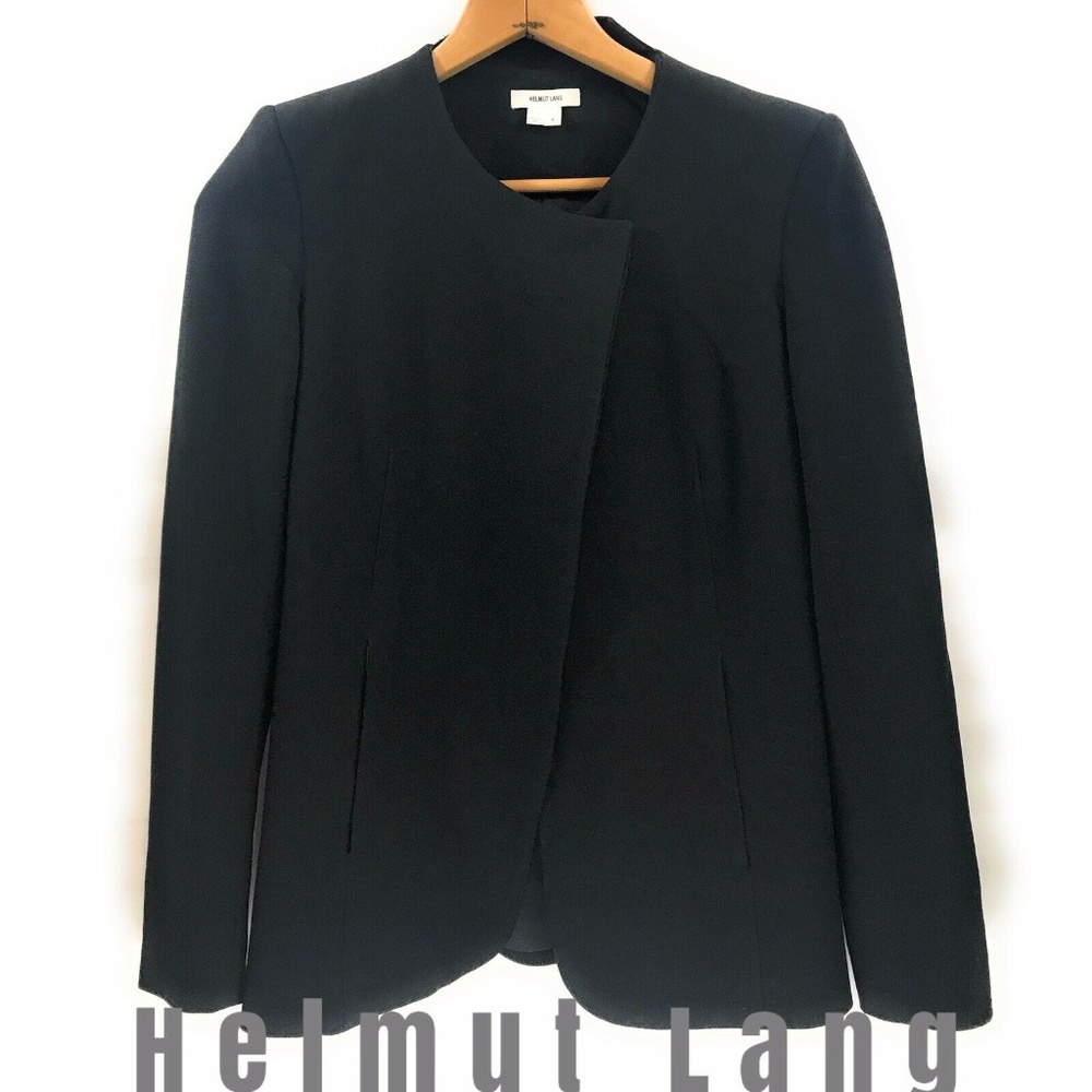Helmut Lang Womens Blazer Solid Black, 4